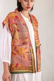 KANTHA QUILT VEST RUISA - sustainably made MOMO NEW YORK sustainable clothing, Kimono slow fashion