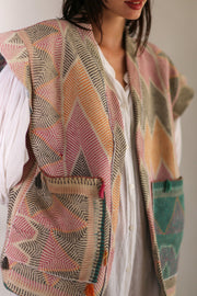 KANTHA VEST KIMII - sustainably made MOMO NEW YORK sustainable clothing, slow fashion