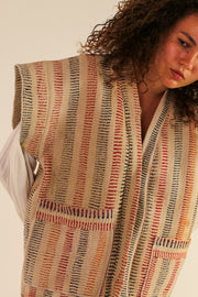 KANTHA VINTAGE QUILT VEST ROMY - sustainably made MOMO NEW YORK sustainable clothing, slow fashion
