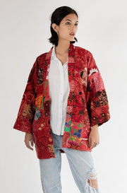 Kimono Embroidered Patchwork Yayoi - sustainably made MOMO NEW YORK sustainable clothing, Kimono slow fashion