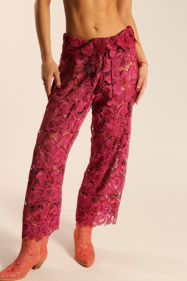 LACE WRAP FISHERMAN PANTS MALIBU - sustainably made MOMO NEW YORK sustainable clothing, pants slow fashion