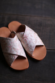 LEATHER SOLE SLIP ON SANDALS PHILOMENE - sustainably made MOMO NEW YORK sustainable clothing, sandals slow fashion