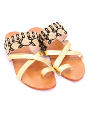 LEATHER STRING SANDALS MABELLA - sustainably made MOMO NEW YORK sustainable clothing, mules slow fashion