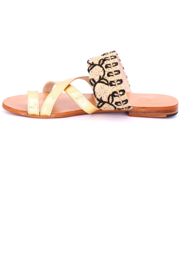 LEATHER STRING SANDALS MABELLA - sustainably made MOMO NEW YORK sustainable clothing, mules slow fashion