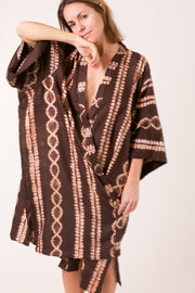 LINEN SILK MIX HAND TIE DYE KIMONO RESE - sustainably made MOMO NEW YORK sustainable clothing, Kimono slow fashion