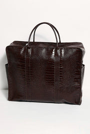 MIAMI MEGA CROCODILE EMBOSSED WEEKENDER BAG - sustainably made MOMO NEW YORK sustainable clothing, offer slow fashion