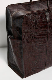 MIAMI MEGA CROCODILE EMBOSSED WEEKENDER BAG - sustainably made MOMO NEW YORK sustainable clothing, offer slow fashion