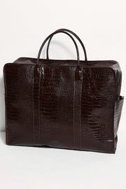 MIAMI MEGA CROCODILE EMBOSSED WEEKENDER BAG - sustainably made MOMO NEW YORK sustainable clothing, offer slow fashion