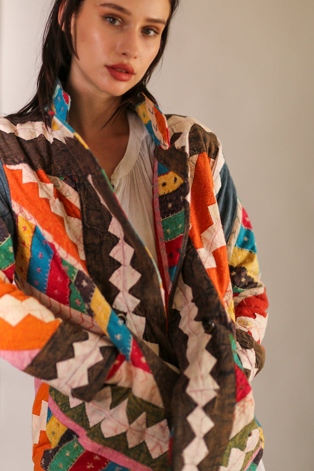 PATCHWORK JACKET SAIDA - sustainably made MOMO NEW YORK sustainable clothing, slow fashion