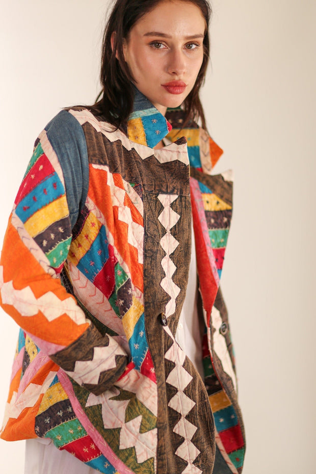 PATCHWORK JACKET SAIDA - sustainably made MOMO NEW YORK sustainable clothing, slow fashion