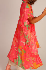 PINK SILK KIMONO SAMANTHA - sustainably made MOMO NEW YORK sustainable clothing, kimono slow fashion