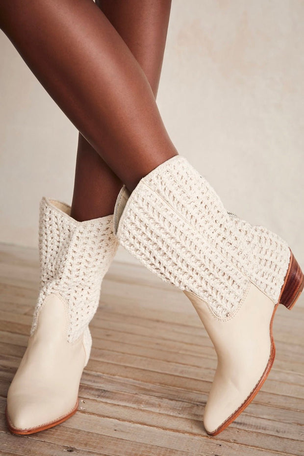 SELINA CROCHET WESTERN BOOTS - sustainably made MOMO NEW YORK sustainable clothing, boots slow fashion