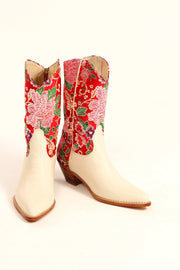 SELINA WESTERN BOOTS CHINESE SILK - sustainably made MOMO NEW YORK sustainable clothing, fall22 slow fashion