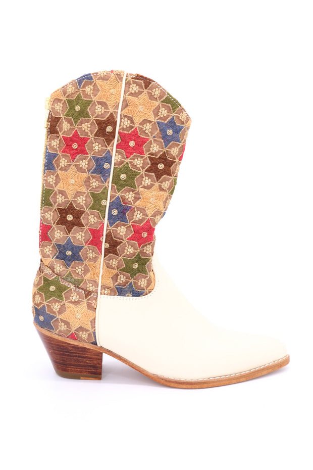 SEQUIN EMBROIDERED WESTERN BOOTS SEYNA - sustainably made MOMO NEW YORK sustainable clothing, boots slow fashion