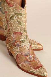 SEQUIN EMBROIDERED WESTERN BOOTS SILK GABRIELA - sustainably made MOMO NEW YORK sustainable clothing, boots slow fashion