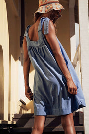 SHOULDER SUMMER DRESS ANNABELLE - sustainably made MOMO NEW YORK sustainable clothing, kaftan slow fashion