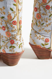 SILK EMBROIDERED WESTERN BOOTS LOUIS - sustainably made MOMO NEW YORK sustainable clothing, boots slow fashion