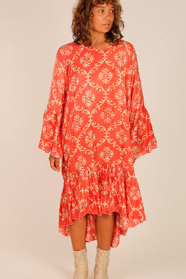 SILK KAFTAN DRESS JOAN - sustainably made MOMO NEW YORK sustainable clothing, Kimono slow fashion