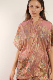 SILK SHORT KIMONO AVA - sustainably made MOMO NEW YORK sustainable clothing, kimono slow fashion