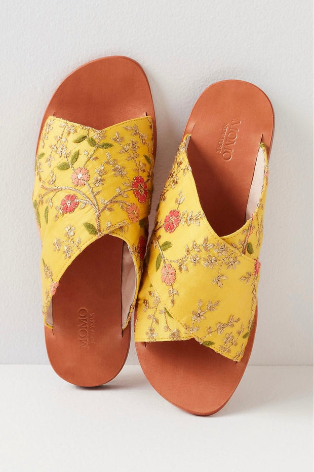 SUNNY DAYS SLIP ON SANDALS - sustainably made MOMO NEW YORK sustainable clothing, resort2023 slow fashion