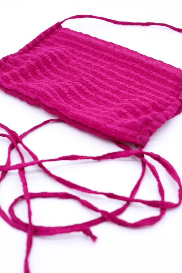 TEXTURED COTTON PURPLE PINK FACE MASK SASKY - sustainably made MOMO NEW YORK sustainable clothing, offerfm slow fashion