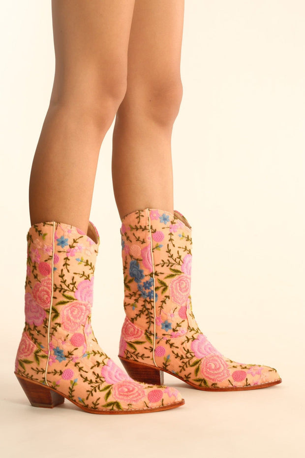 WESTERN EMBROIDERED BOOTS AENNA - sustainably made MOMO NEW YORK sustainable clothing, boots slow fashion