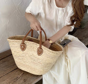 WOVEN SUMMER SHOPPING/ BEACH BASKET LYDIA - sustainably made MOMO NEW YORK sustainable clothing, offer slow fashion