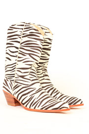 ZEBRA PRINT WESTERN BOOTS XENIAS - sustainably made MOMO NEW YORK sustainable clothing, boots slow fashion